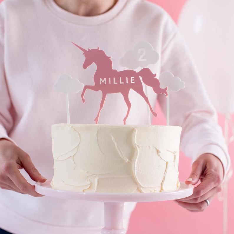 Personalised Unicorn Cake Topper Scene image 1