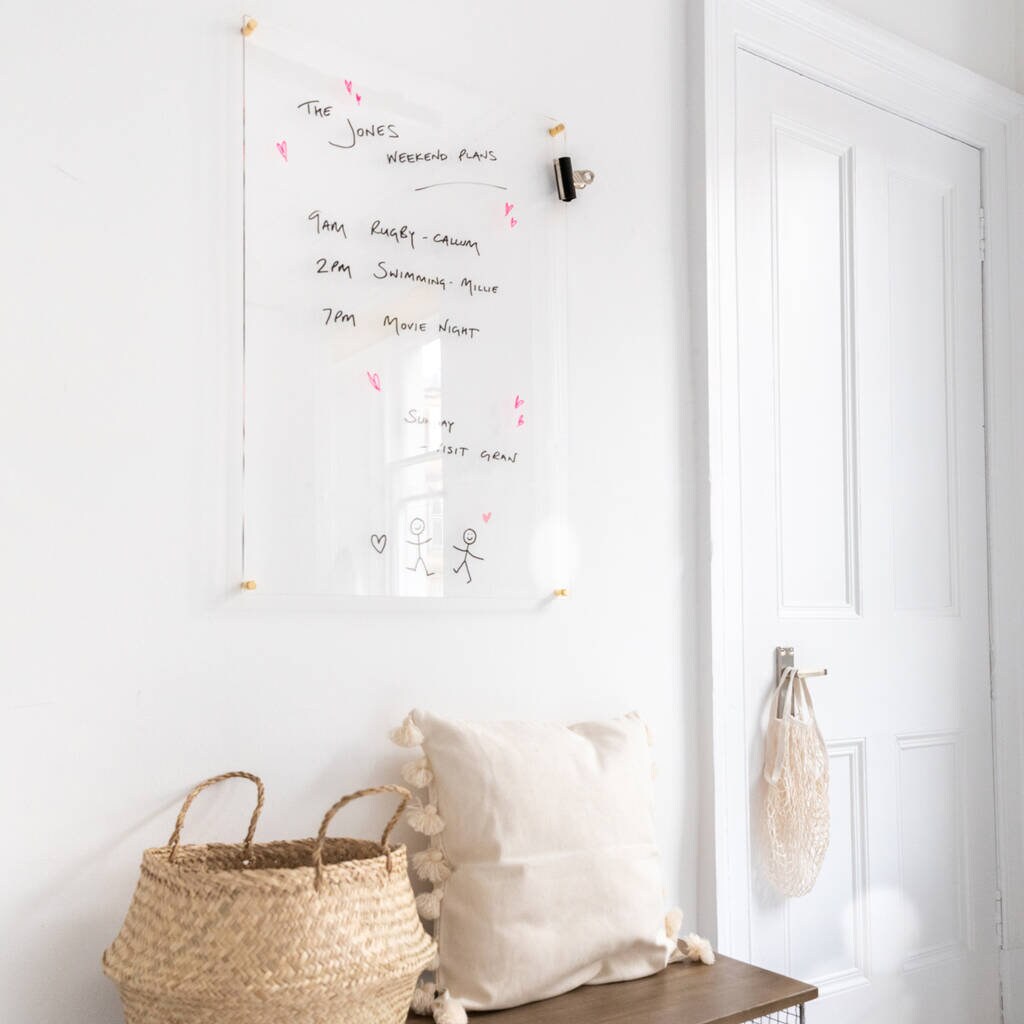 Clear Acrylic Dry Erase Notice Board Etsy