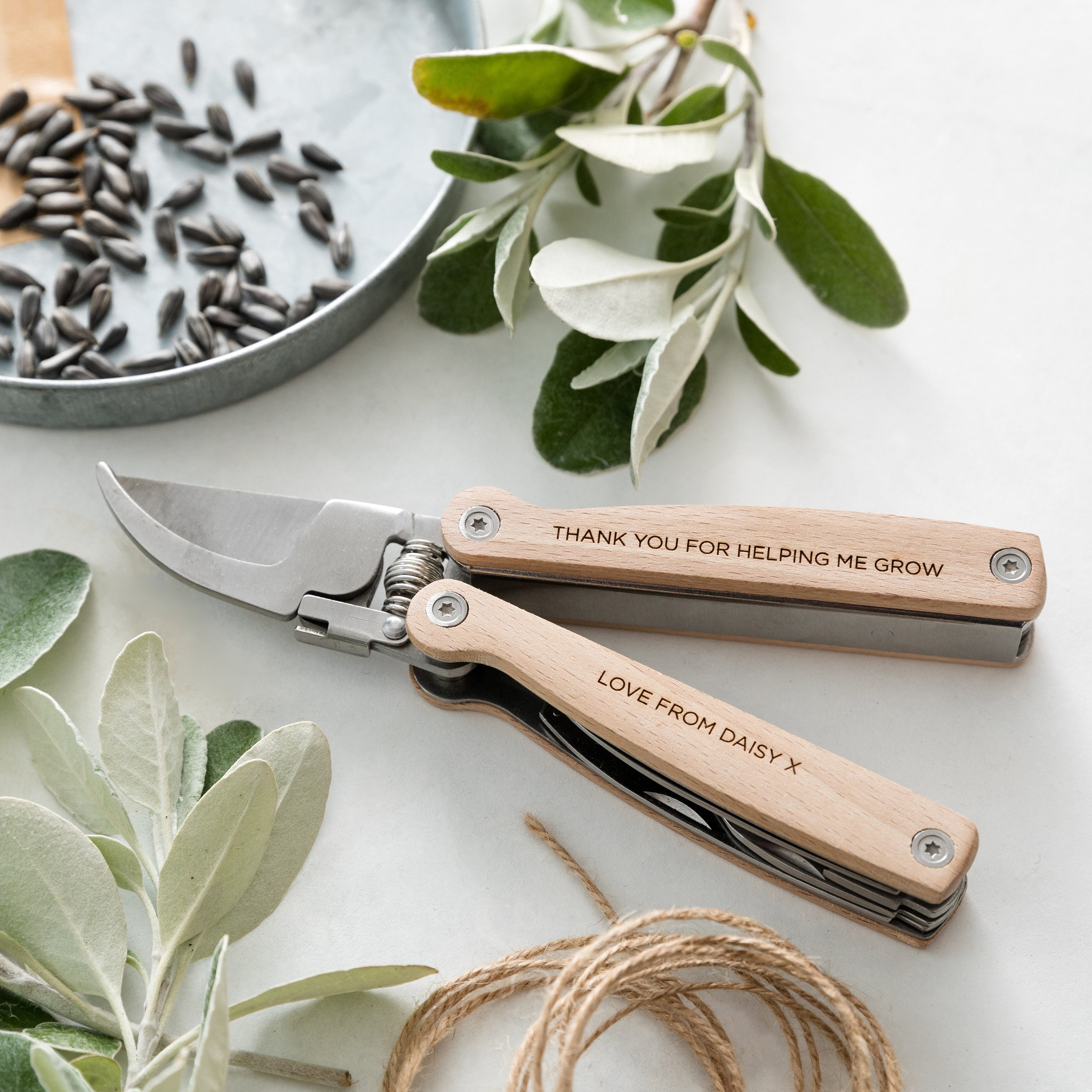 Personalised Gardening Pruner Tool For Him, Summer Allotment Essentials, Personalised Engraved Secateurs, Must Have Garden Tool Gift For Him