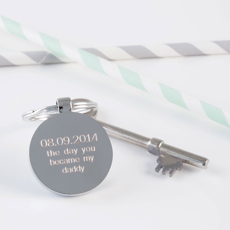 Personalised Day You Became My Daddy Keyring, New Parent Gifts, Date You Became My Dad, Keepsake Gifts For Dad, New Dad Gift, Gifts For Him image 4