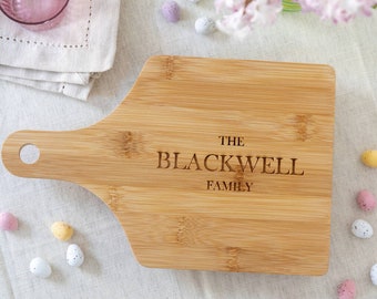 Personalised Family Spring Chopping Board, New Home Gifts, Family Summer Time Gifts, Engraved Chopping Board, Bespoke Kitchen Gifts