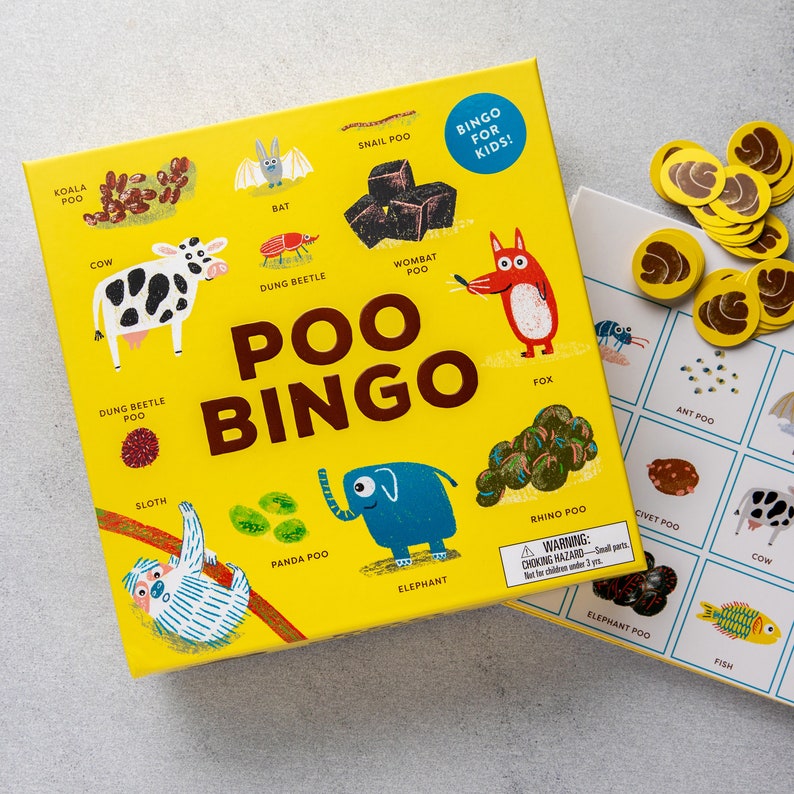 Poo Bingo Game Funny Games for Children Poo Games for Boys Etsy Australia