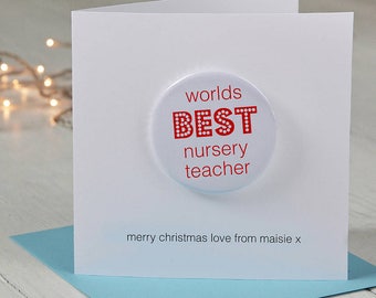Personalised Nursery Teacher Christmas Card