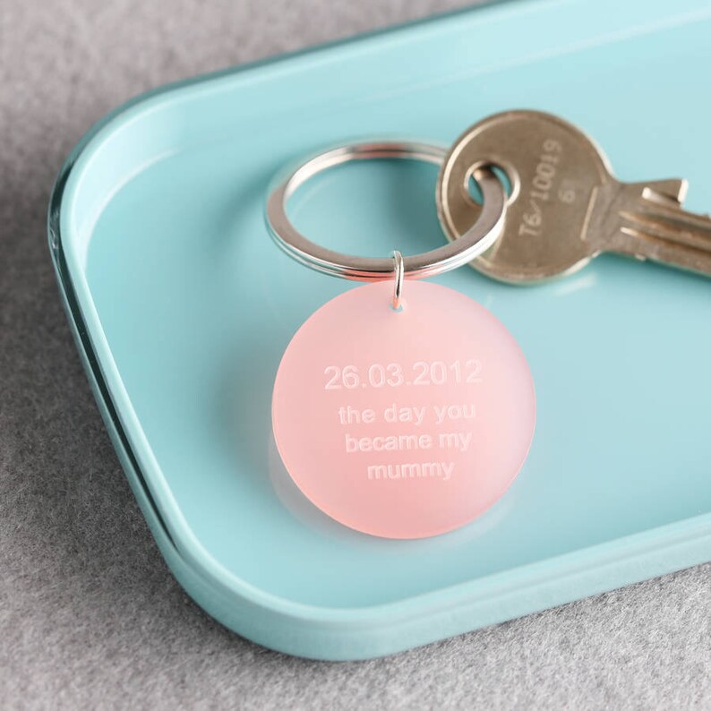 Day You Became My Mummy Acrylic Keyring, New Mum Gifts, Keepsake Gifts, Day They Were Born Gifts image 3