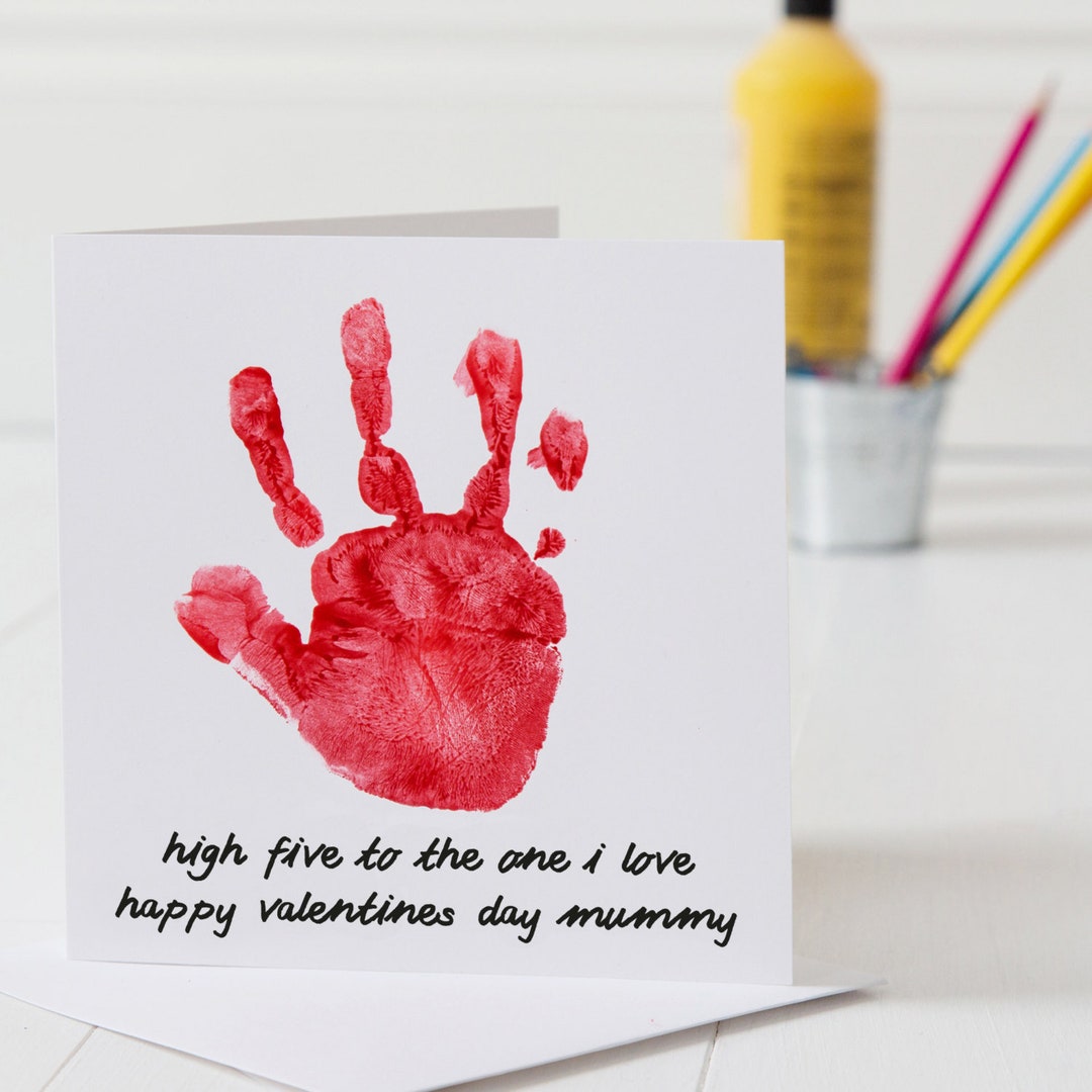 Personalised Hand Print Valentine's Day Card, Valentine's Day Card for ...