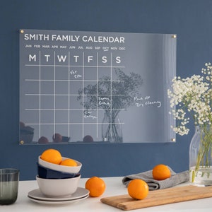 Personalised Family Acrylic Kitchen Planner, Stylish Family Planner, New Home Essentials, Dry Erase Life Planner, Utility Room Planner image 3