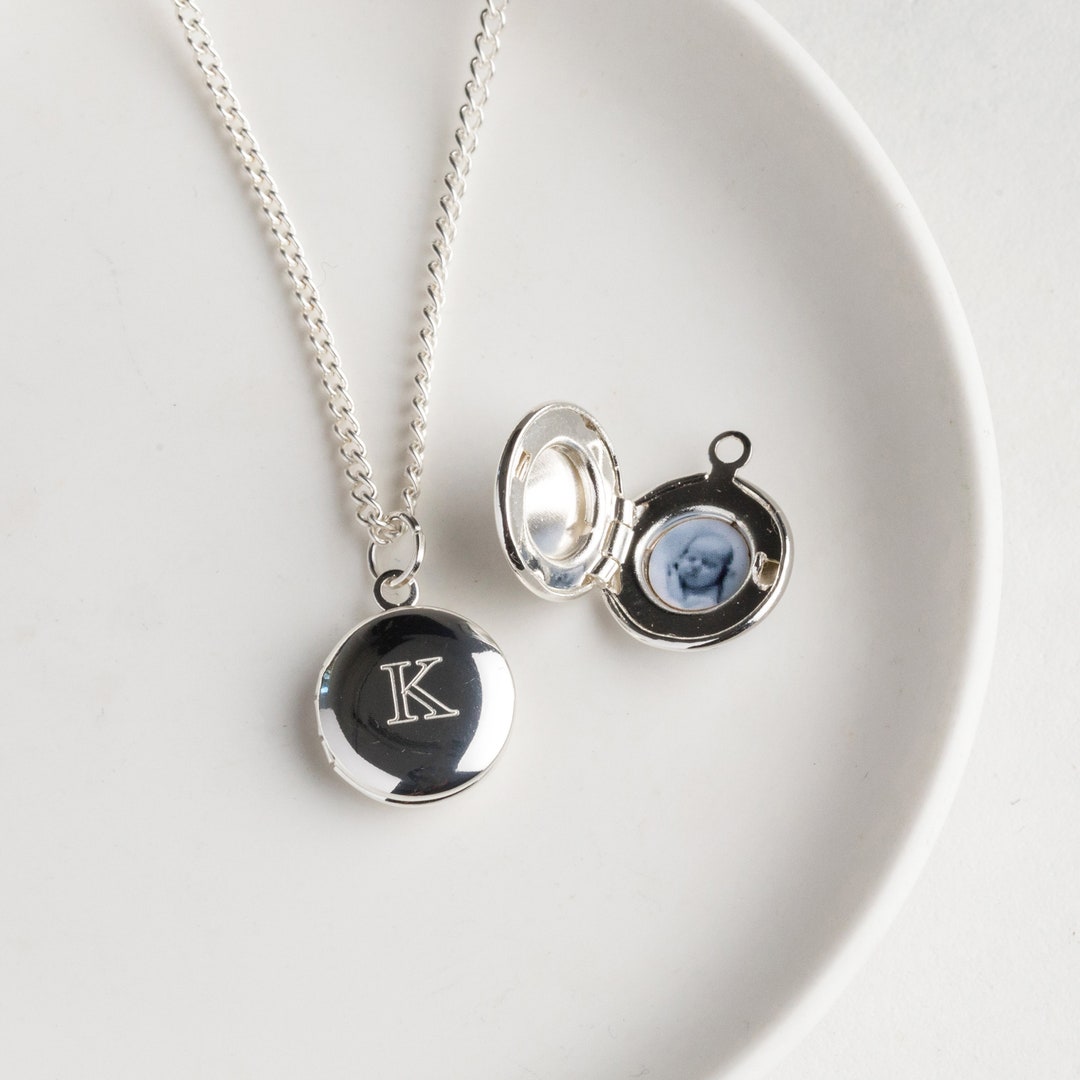 Mini Round Locket With Photo - Etsy