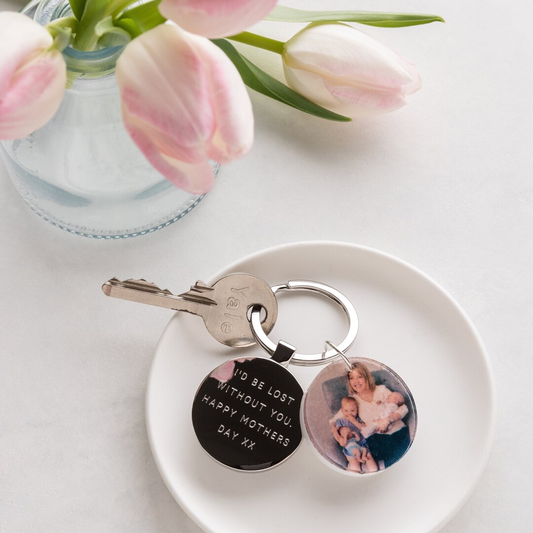 Personalised Photo Mother's Day Keyring, Photo Gifts for Her, Engraved
