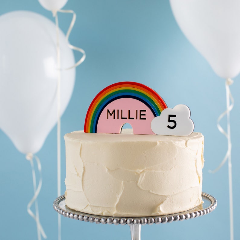 Personalised Rainbow Cake Topper image 1