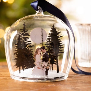Personalised Wedding Photo Christmas Globe Dome