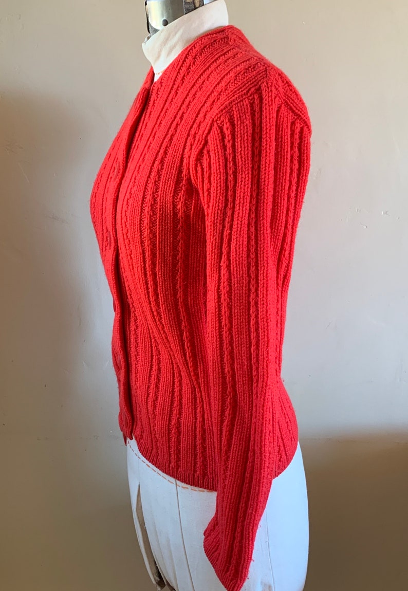 Vintage Orange Alpaca Wool Cardigan Sweater main image 0