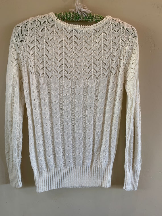Ivory Delicate Soft  Knit Pullover Sweater Lightw… - image 7