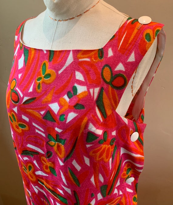 1960s MOD Abstract Cotton Print Resort Beach Fest… - image 2