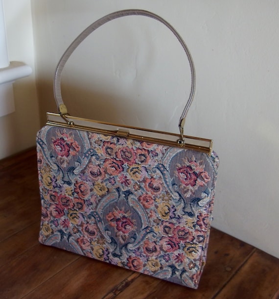 Vintage Handbag Kelly Style Purse Bag Top Handle T