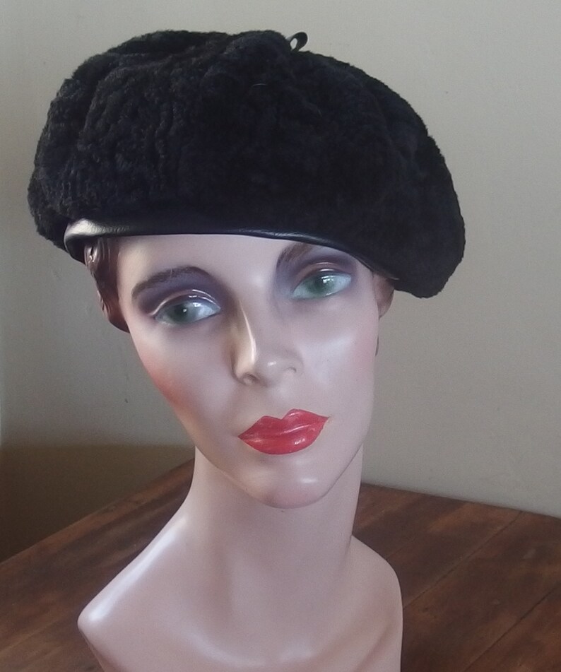 faux fur beret hat