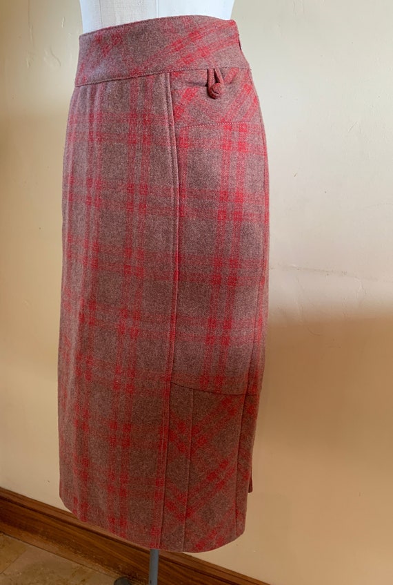 Wool Plaid Vintage Anthropology Plaid Pencil Skirt