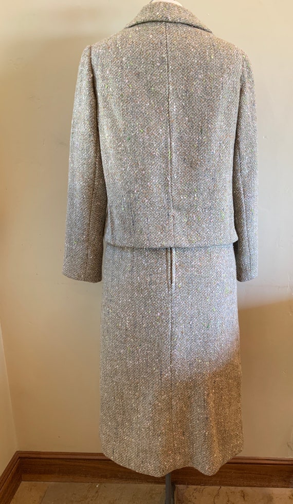 Elizabeth Arden 1950s Tweed Wool Suit Jacket Skirt - image 7