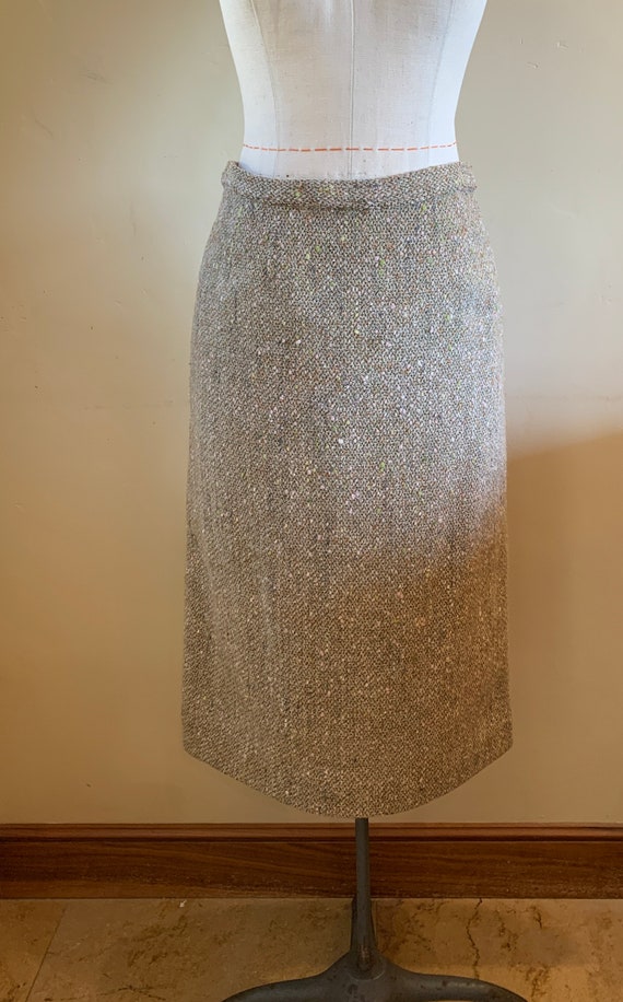 Elizabeth Arden 1950s Tweed Wool Suit Jacket Skirt - image 2