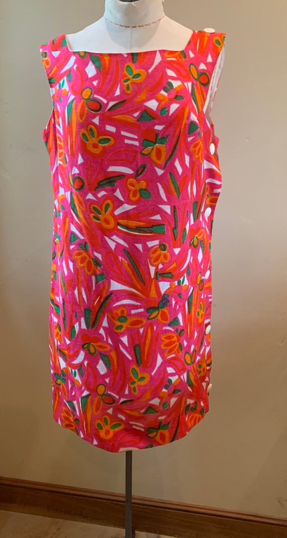 1960s MOD Abstract Cotton Print Resort Beach Fest… - image 3