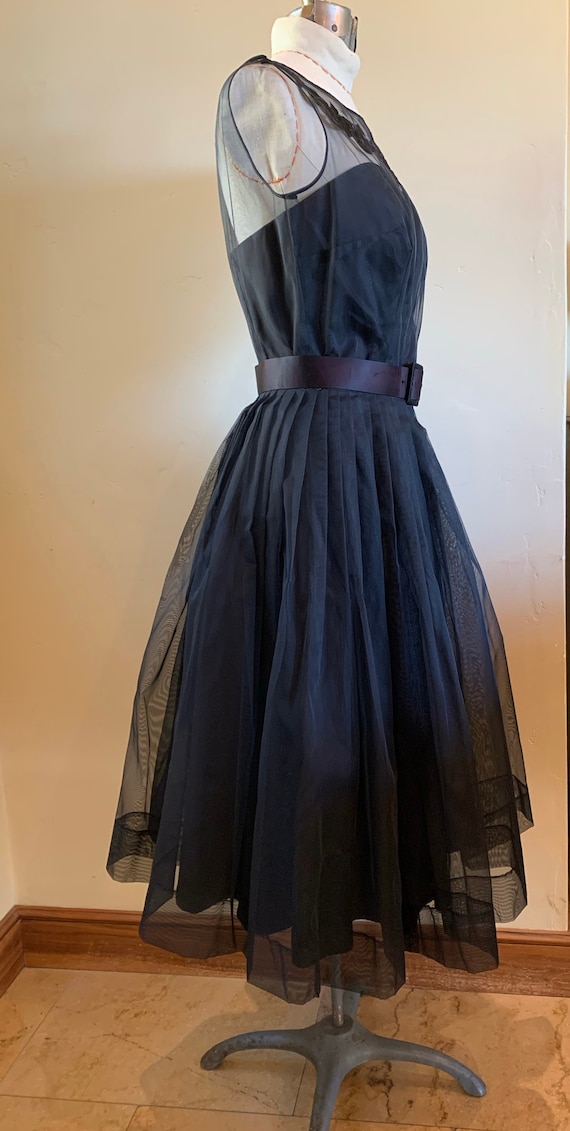 Modest taffeta dress with flared beaded dress | L'MANE women's fashion