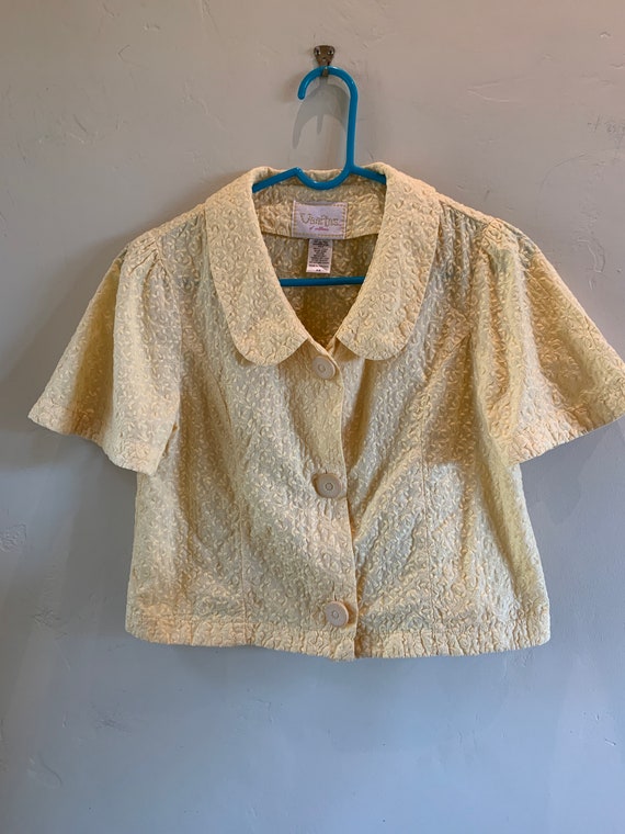 Cropped Yellow Jacket Top Vintage 1980s