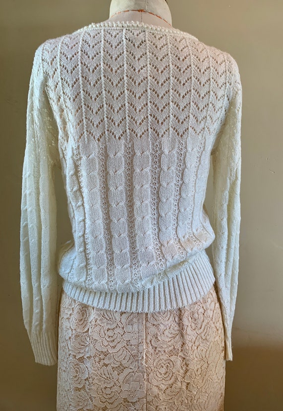 Ivory Delicate Soft  Knit Pullover Sweater Lightw… - image 3