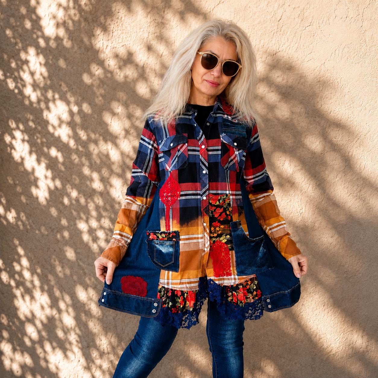 Boho Plaid Dress - Etsy