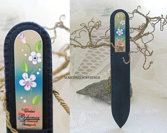 Swarovski AB Painted Nail File Glass Nail File Swarovski Diamond Crystal Nail File Something Blue Gift For Women File Swarovski Rainbow