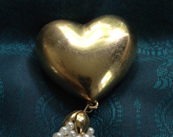 1993 Estee Lauder Golden Heart Solid Compact Perfume