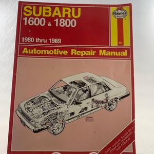 Vintage Subaru 1600 &1800 Automotive Repair Manual 1980-1989