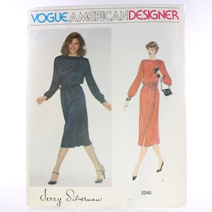 Sewing Pattern for Misses&#39; Dress and Belt, Vogue American Designer 2245, Jerry Silverman, Size 12