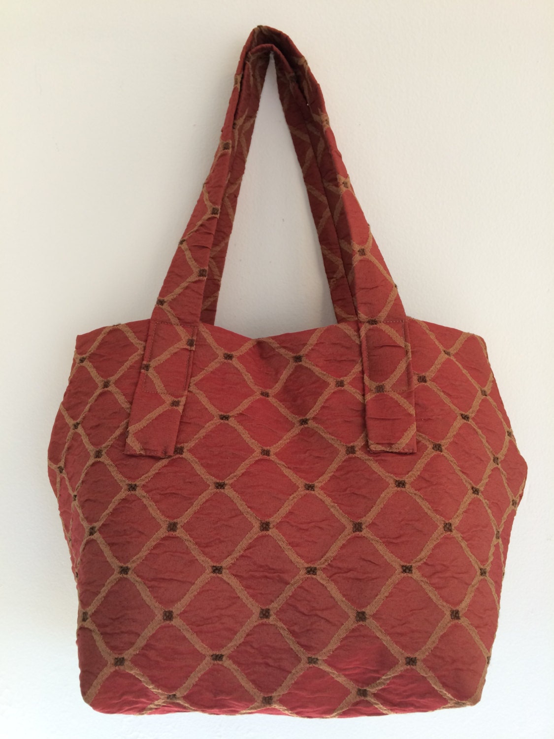 Stylish Handcrafted Crimson Handbag Fabric Purse Everyday Bag Boho ...