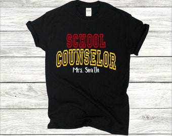 Custom School Counselor Shirt, School Counselor Tee, Teacher Name Shirt, School Counselor Gift, Back to School Teacher Shirt,