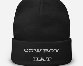 Cowboy Hat // Embroidered Beanie // Beanie