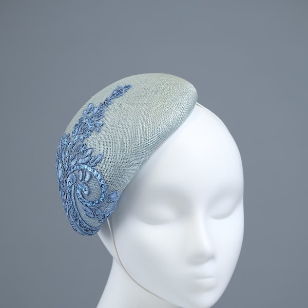 light blue fascinator