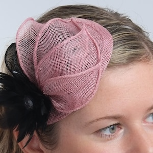 CLOSING SALE! Pink and Black Occasion Fascinator, Wedding Hair Accessory, Formal Headpiece