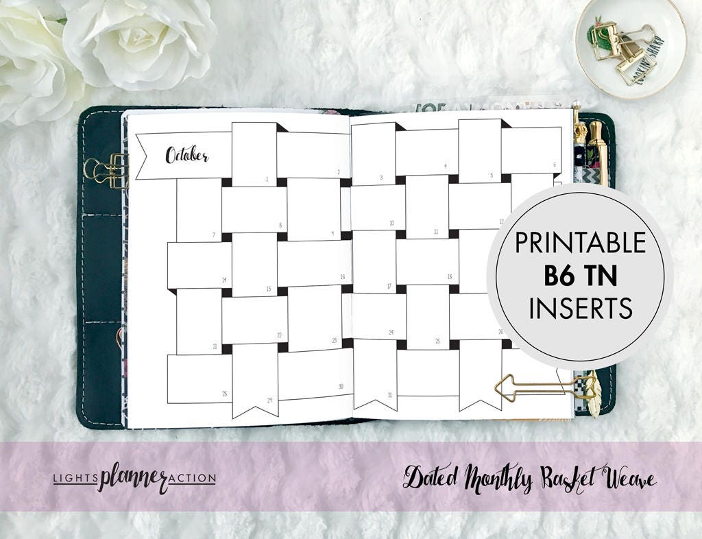 Printable B6 Size 2019 Monthly Planner Monthly Weave | Etsy