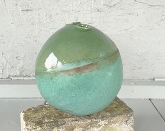 Green Orb Vase, Round Green Vase