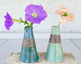 Bud Vase, Small Striped Vase