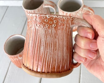 Handmade Mugs, Handcrafted Mugs, Textured Mugs