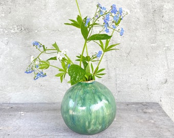 Green Orb Vase, Round Green Vase