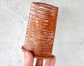 Small Brown Rustic Vase