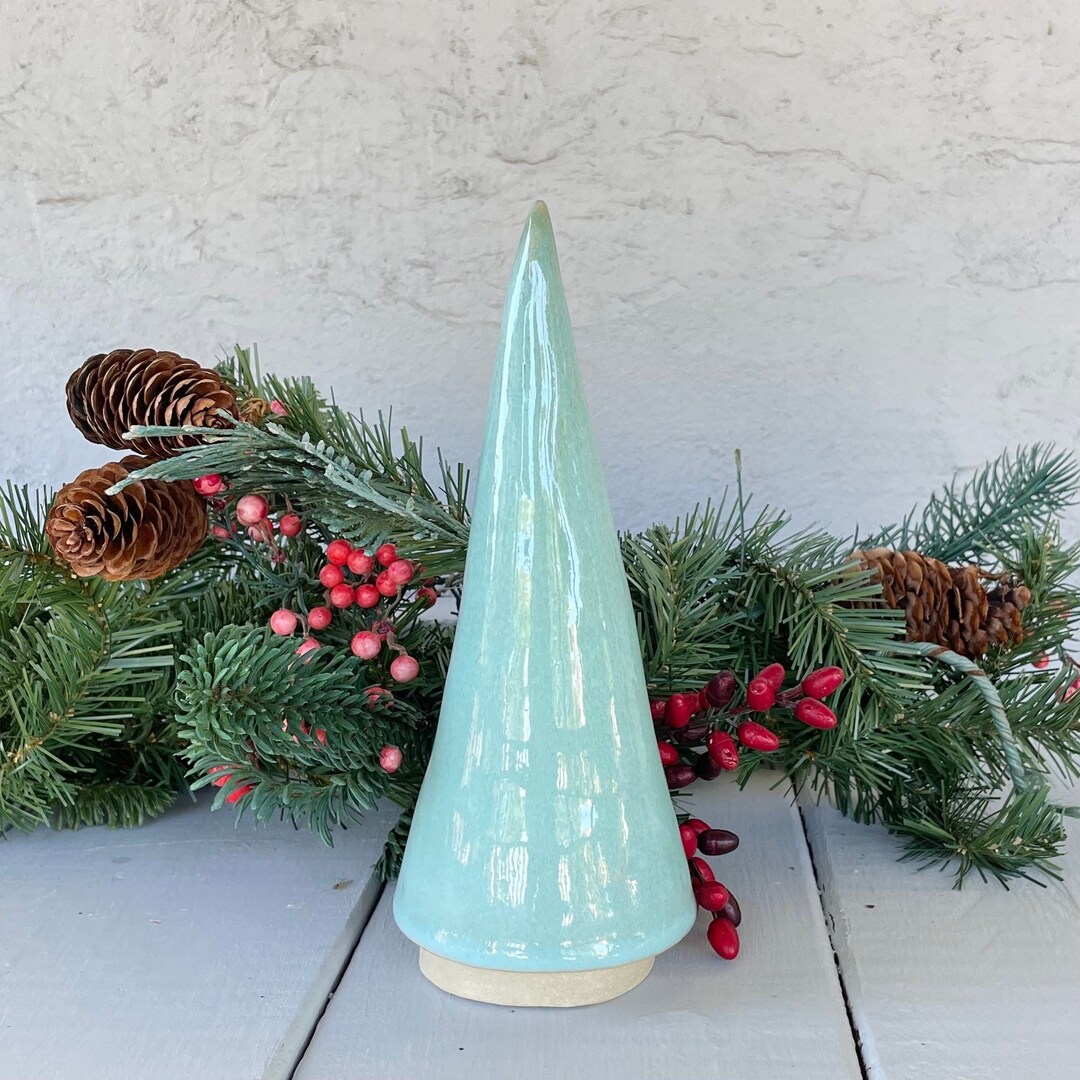 Ceramic Christmas Tree Green Tree Ceramic Holiday Tree Etsy