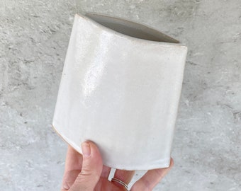 White Minimalist Vase, Envelope Vase