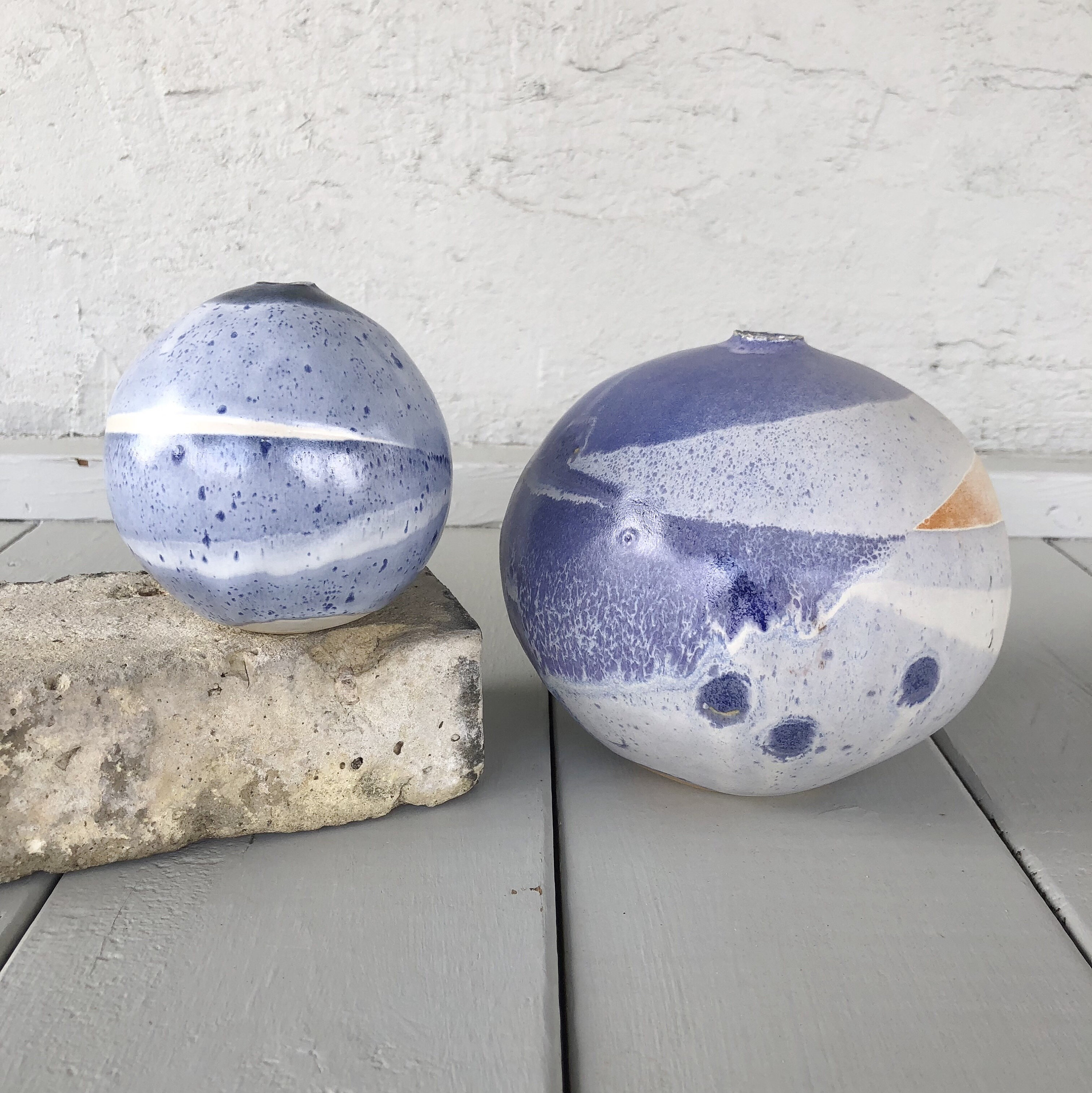 Globe Vase Blue Vase Etsy
