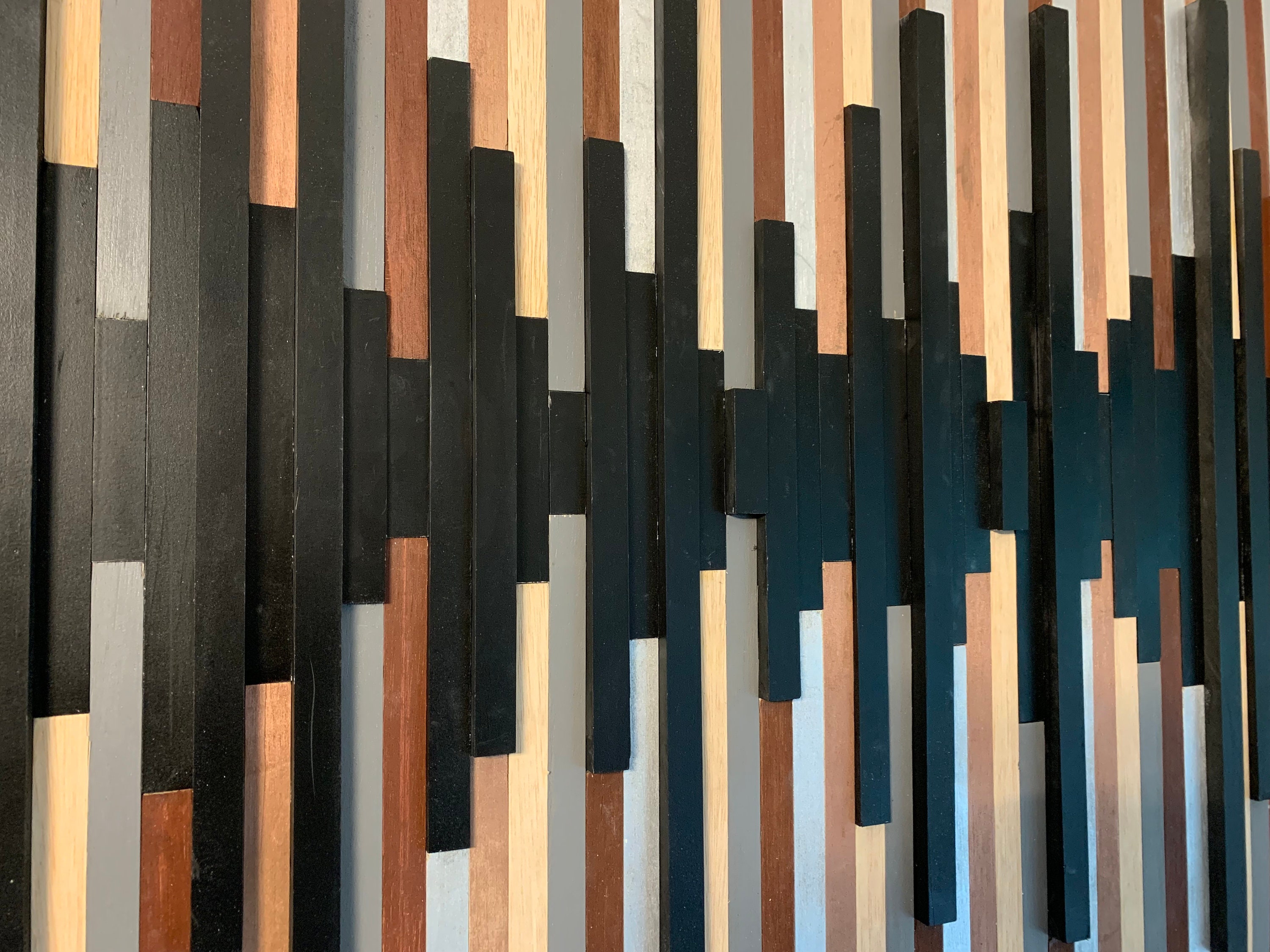 XL 3D sound wave wall art made from stained reclaimed | Etsy