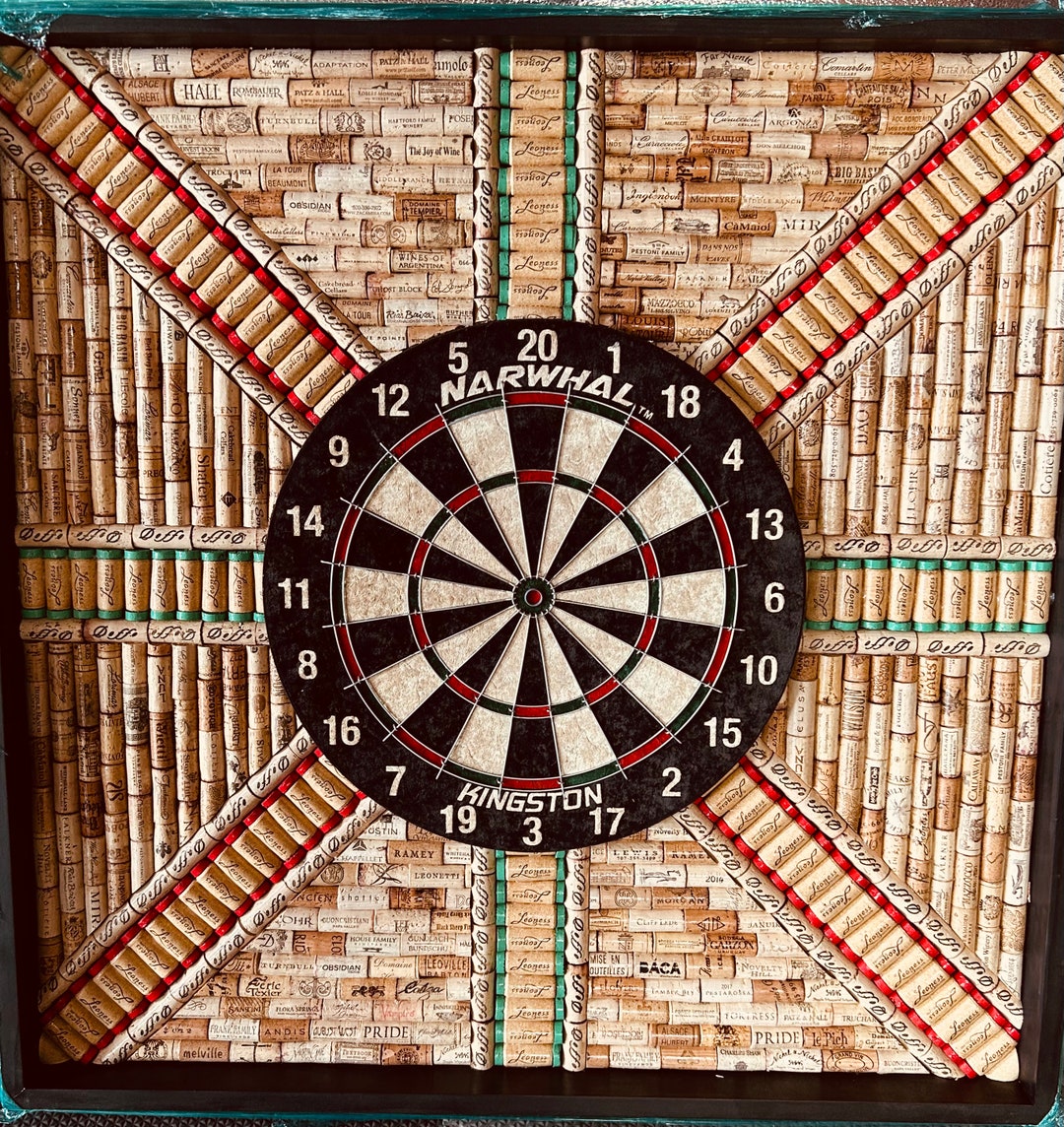 Recycled Wine Cork Dartboard Wall Protector Housewarming Gift Etsy