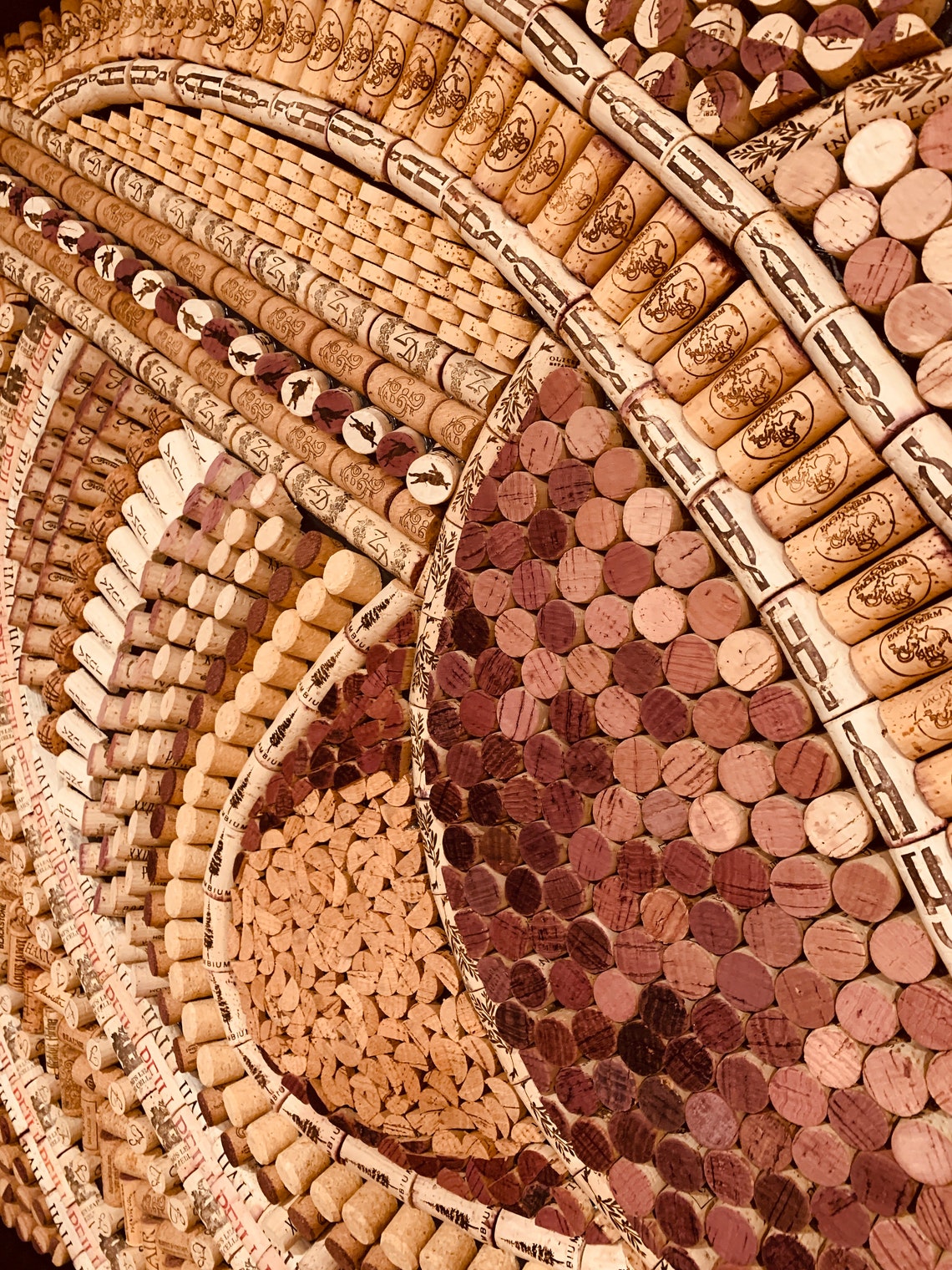 Recycled Wine Cork Mosaic Abstract Wall Art Wine Lover Art Etsy