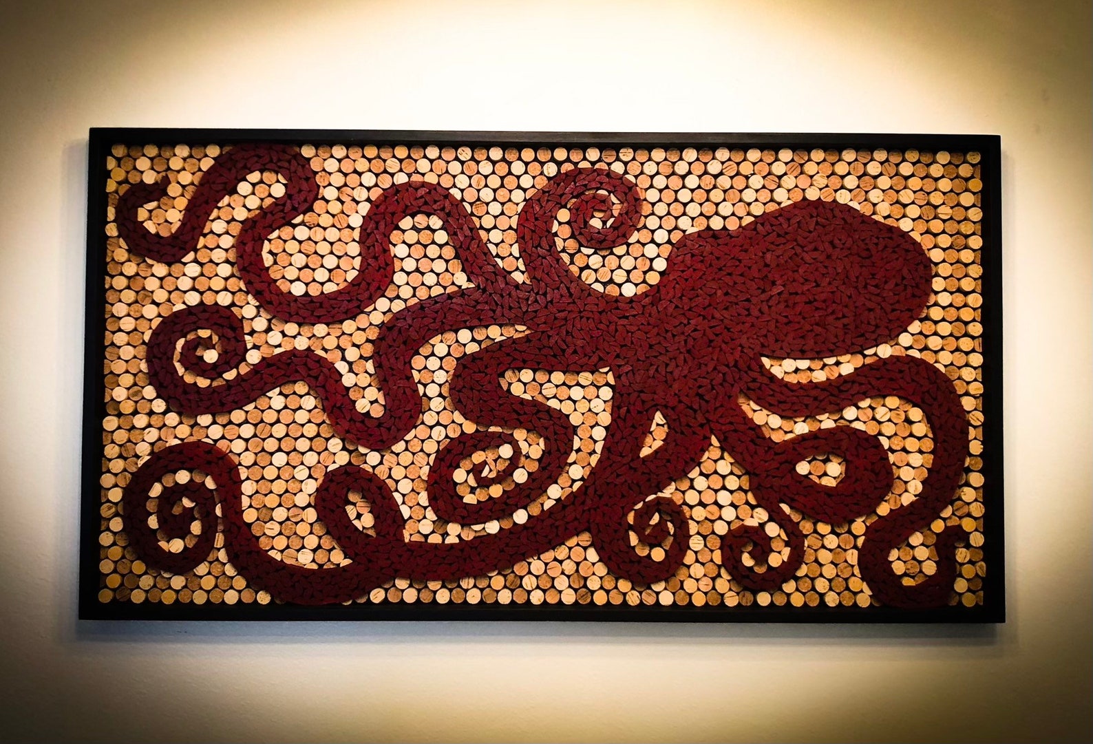Recycled Wine Cork Octopus Sculpture Wall Art Hotel Lobby Art Etsy
