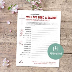 Desafío de versículos bíblicos sobre "Por qué necesitamos un Salvador": Actividad bíblica para adolescentes y adultos para Cuaresma, Viernes Santo y Pascua (Descarga PDF)
